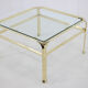 Table basse, laiton & verre, Mauro Lipparini  1970's, italie