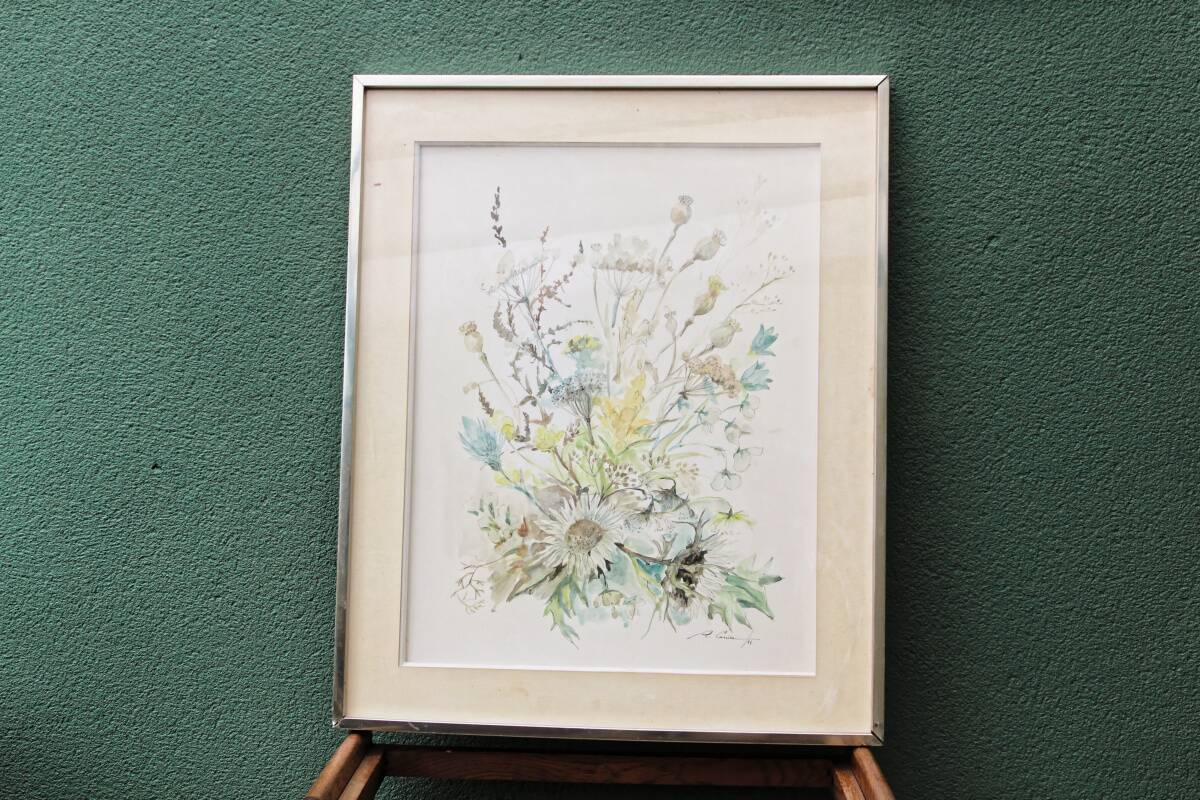 Watercolor, bouquet of flowers, Raymonde Carrier