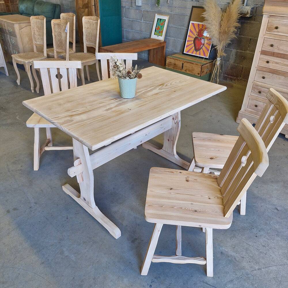 Solid pine table and chairs set