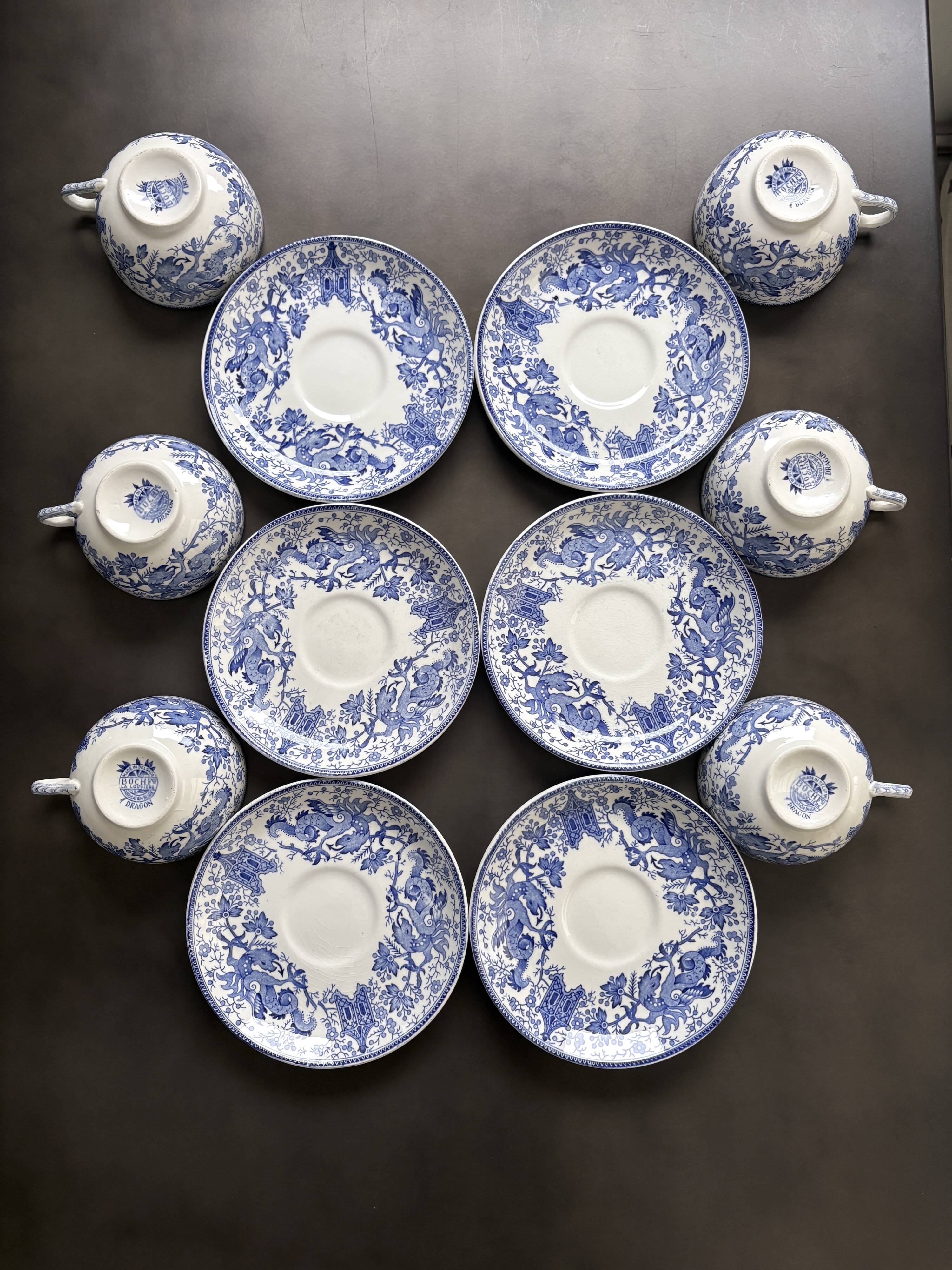 Service de 6 Grandes Tasses Dragon Boch