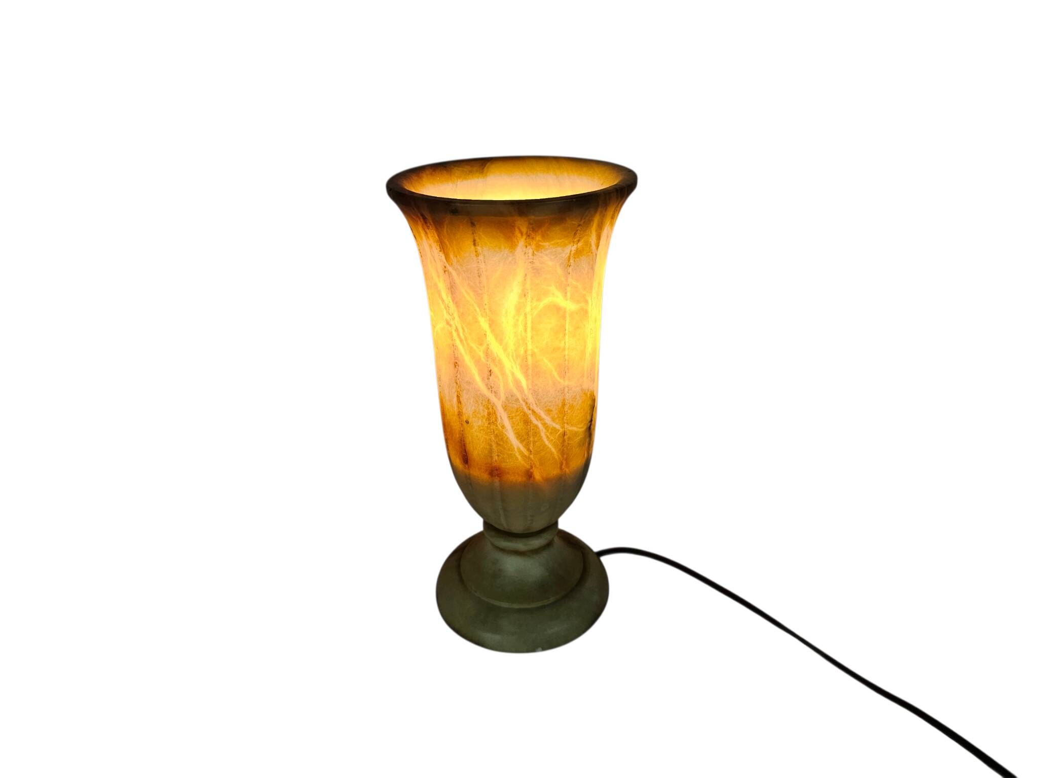 A. Pegasan S.L. - alabaster - Spain - chalice table lamp - 80's
