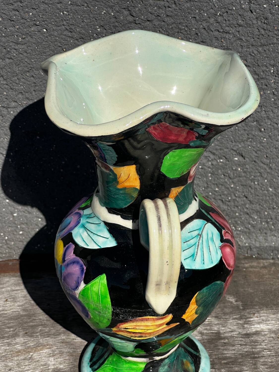Vase Amphore céramique Vallauris signé JTF - H 30 cm