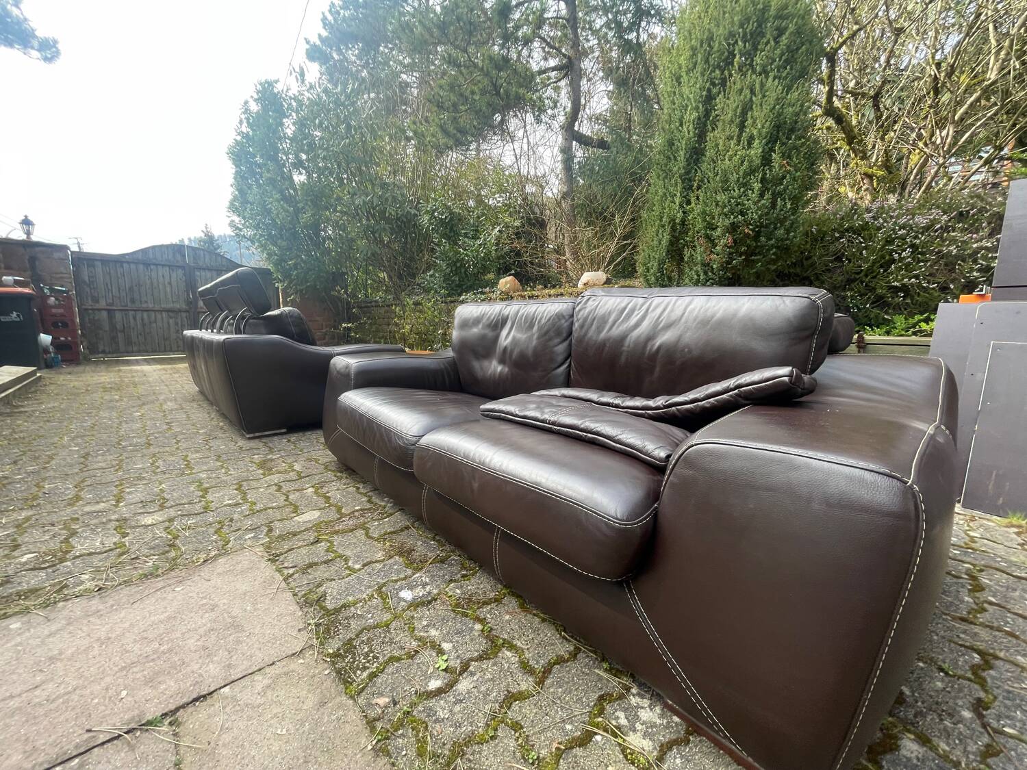 2 canapés cuir véritable fabrication italienne