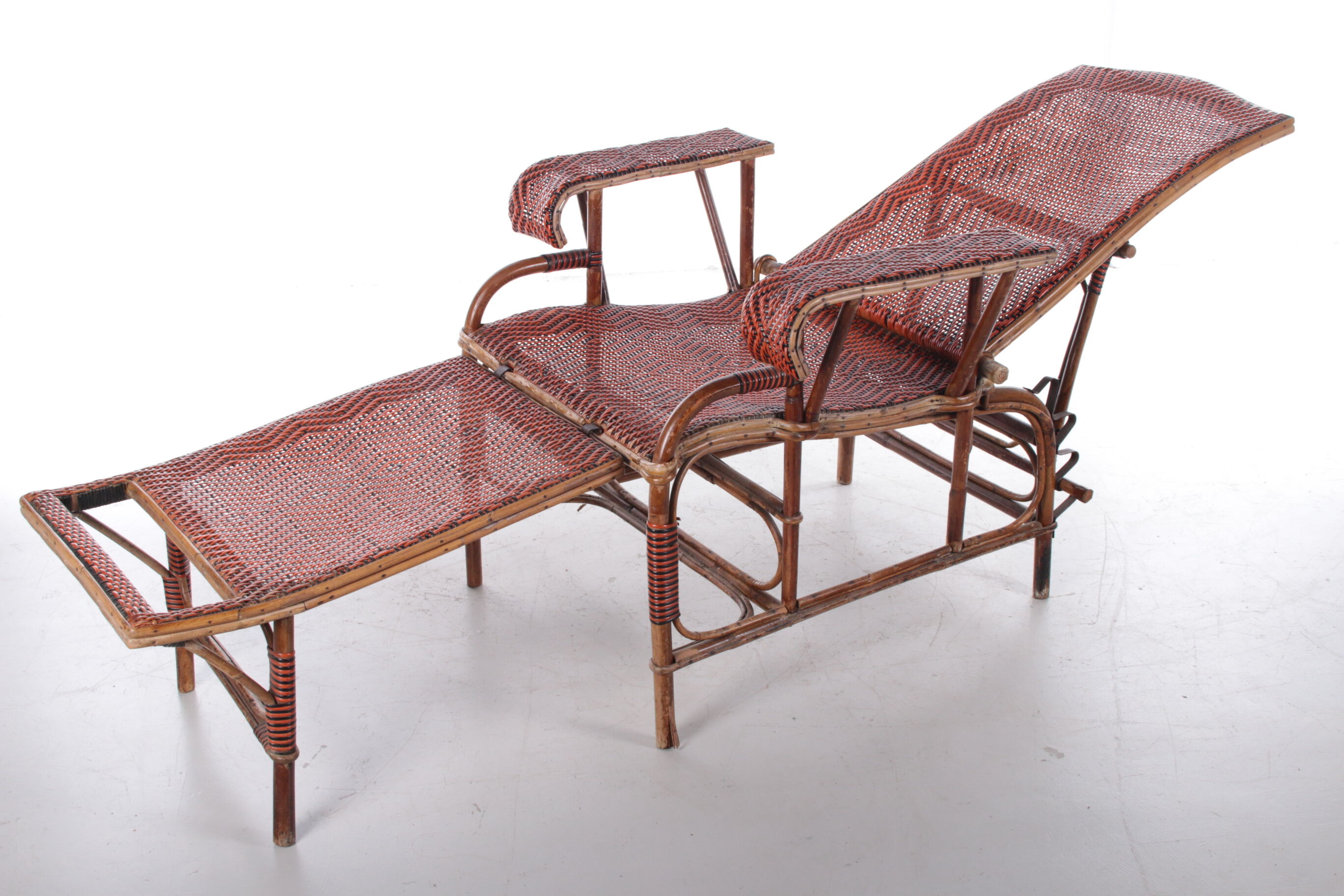 Vintage Rattan and bamboo Lounge chair, 1960s