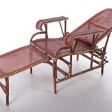 Vintage Rattan and bamboo Lounge chair, 1960s