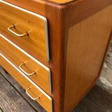 Vintage blond wood chest of drawers, circa 60s