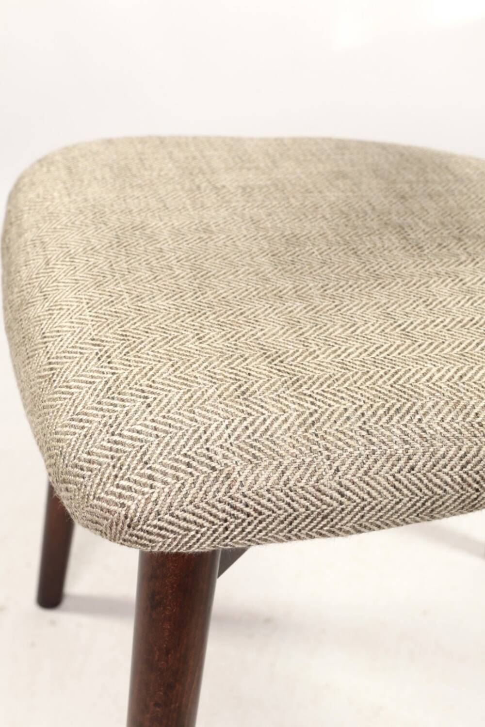Set of 4 heritage herringbone natural linen dining chairs