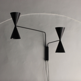Wall lamp "bat light" with 2 arms designed by Juanma Lizana