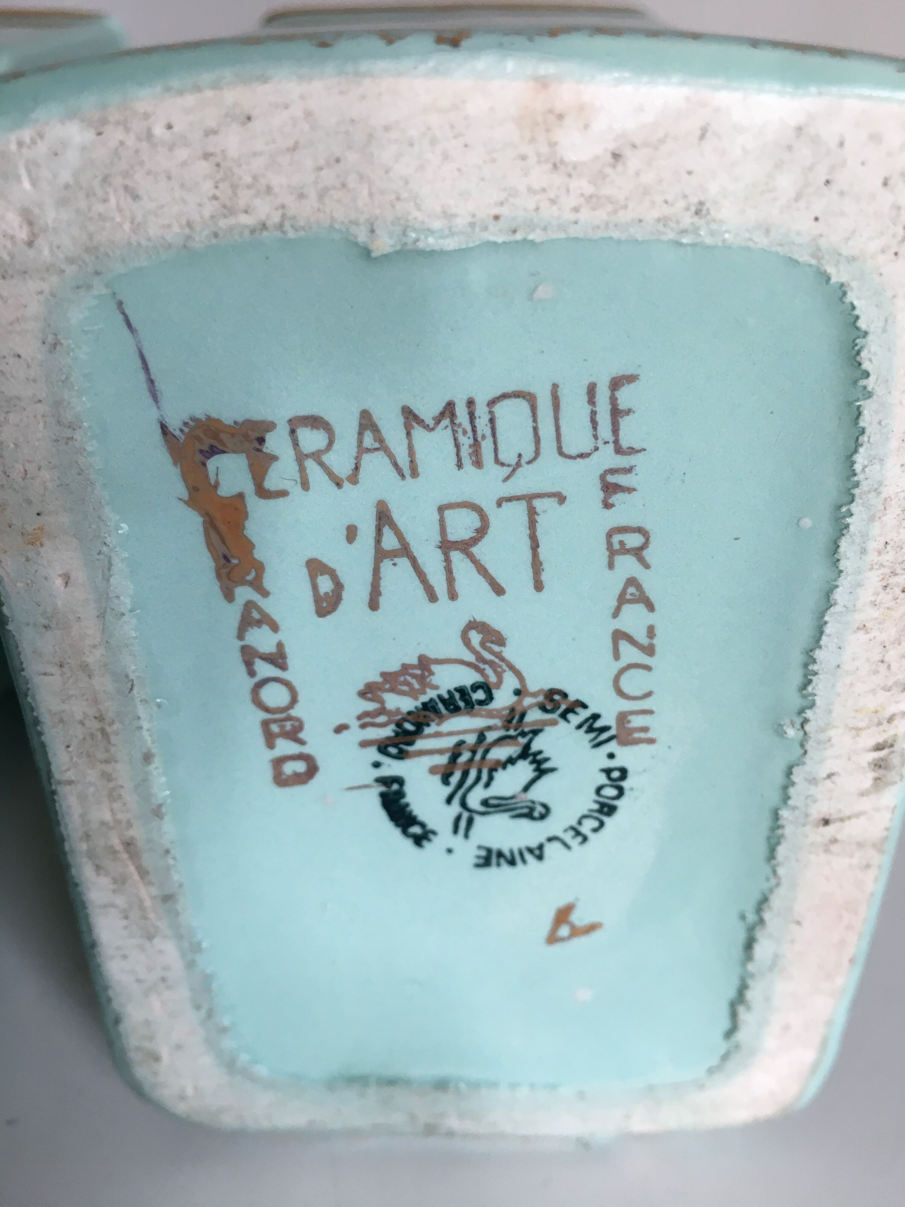 Pair of half porcelain vase, Ceramic art Céranord
