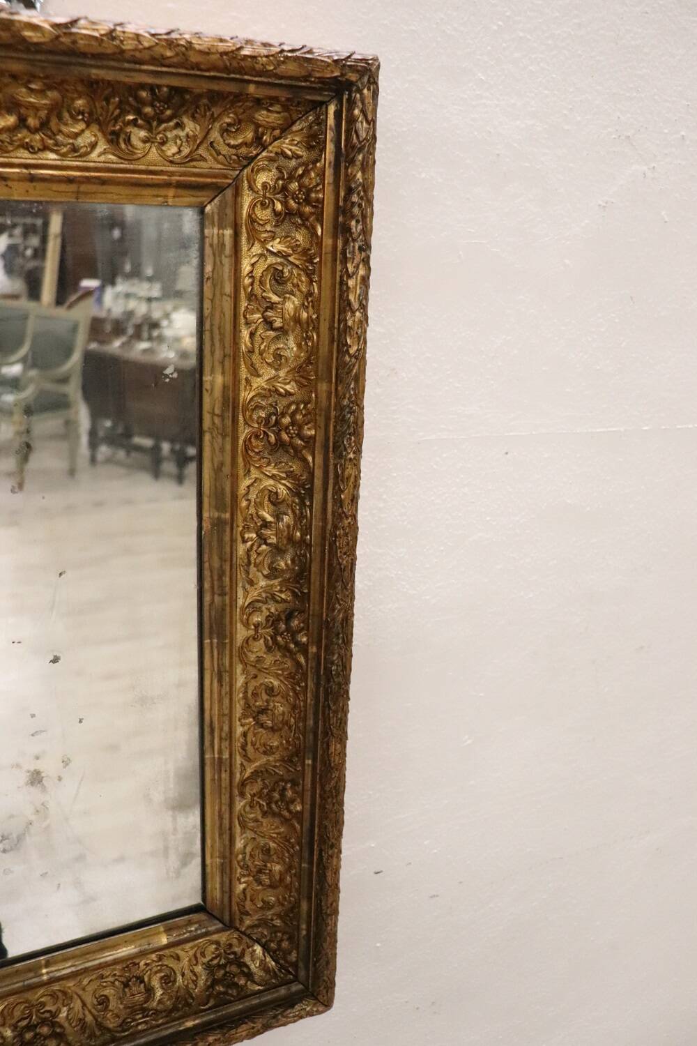 Golden Wood Wall Mirror