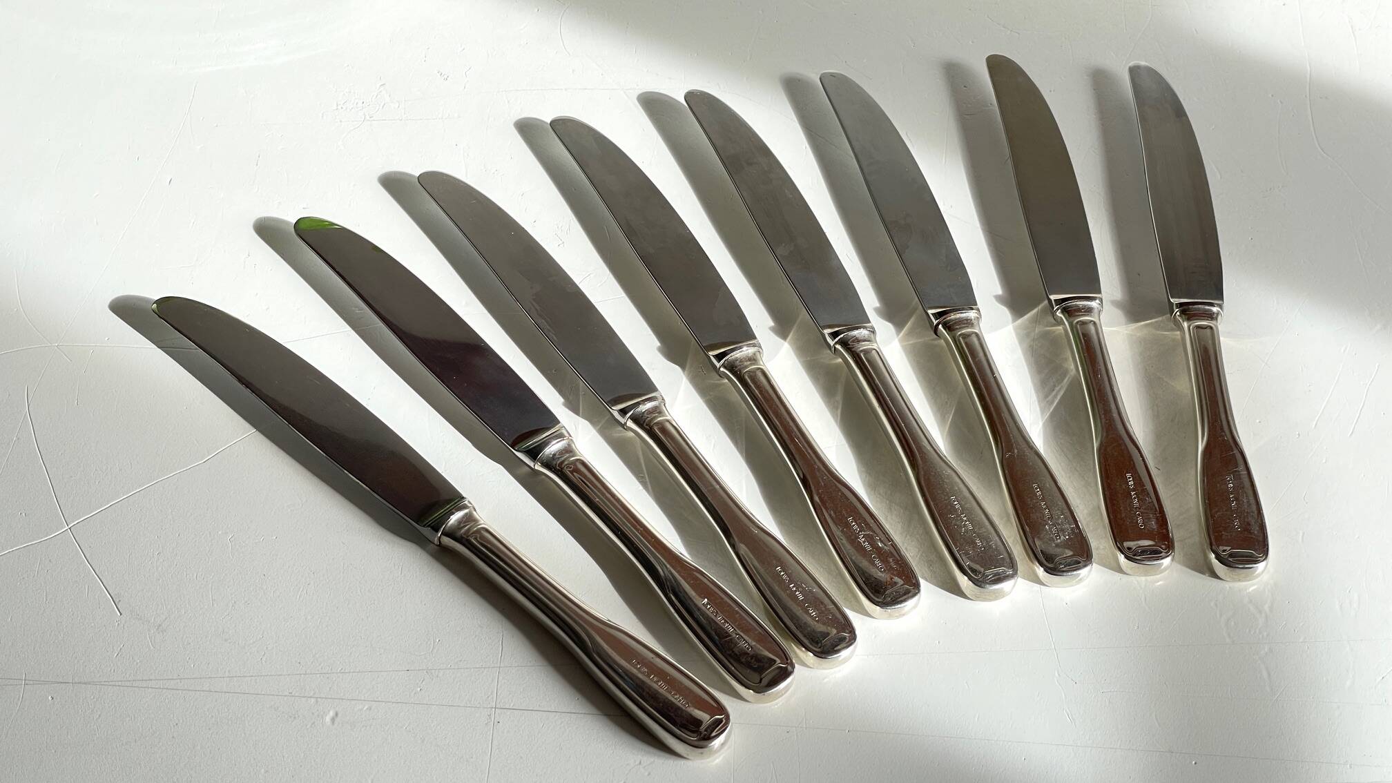 8 Table Knives A. Krupp Italy Vintage