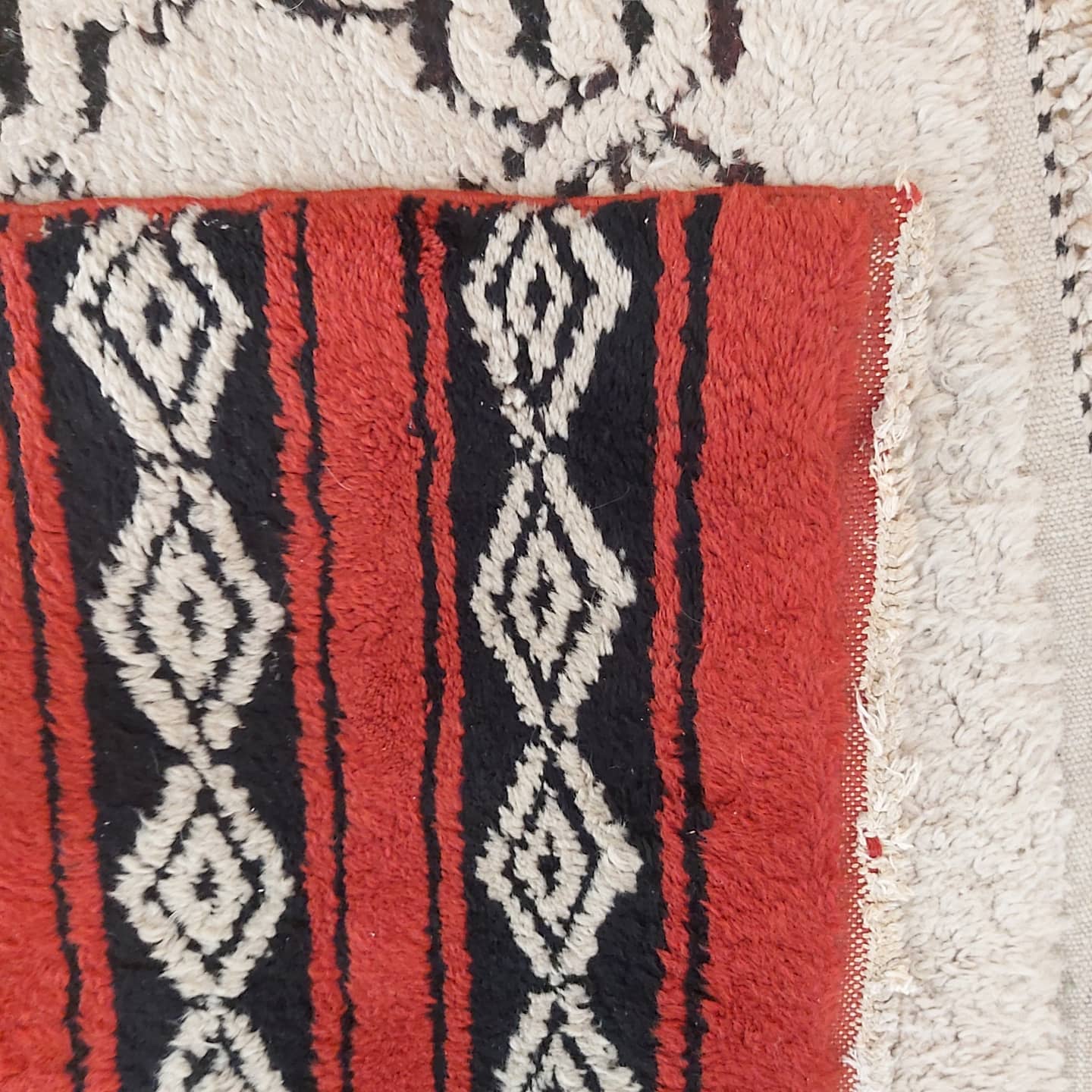 Vintage Berber wool carpet