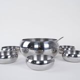 Set of stainless steel bowls, Italian design, 1980s, made in Italy