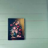 Oil on canvas bouquet of flowers signed Anceschi