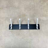 Wall-mounted coat rack with 4 designer hooks, Cyprès model, by Unilux