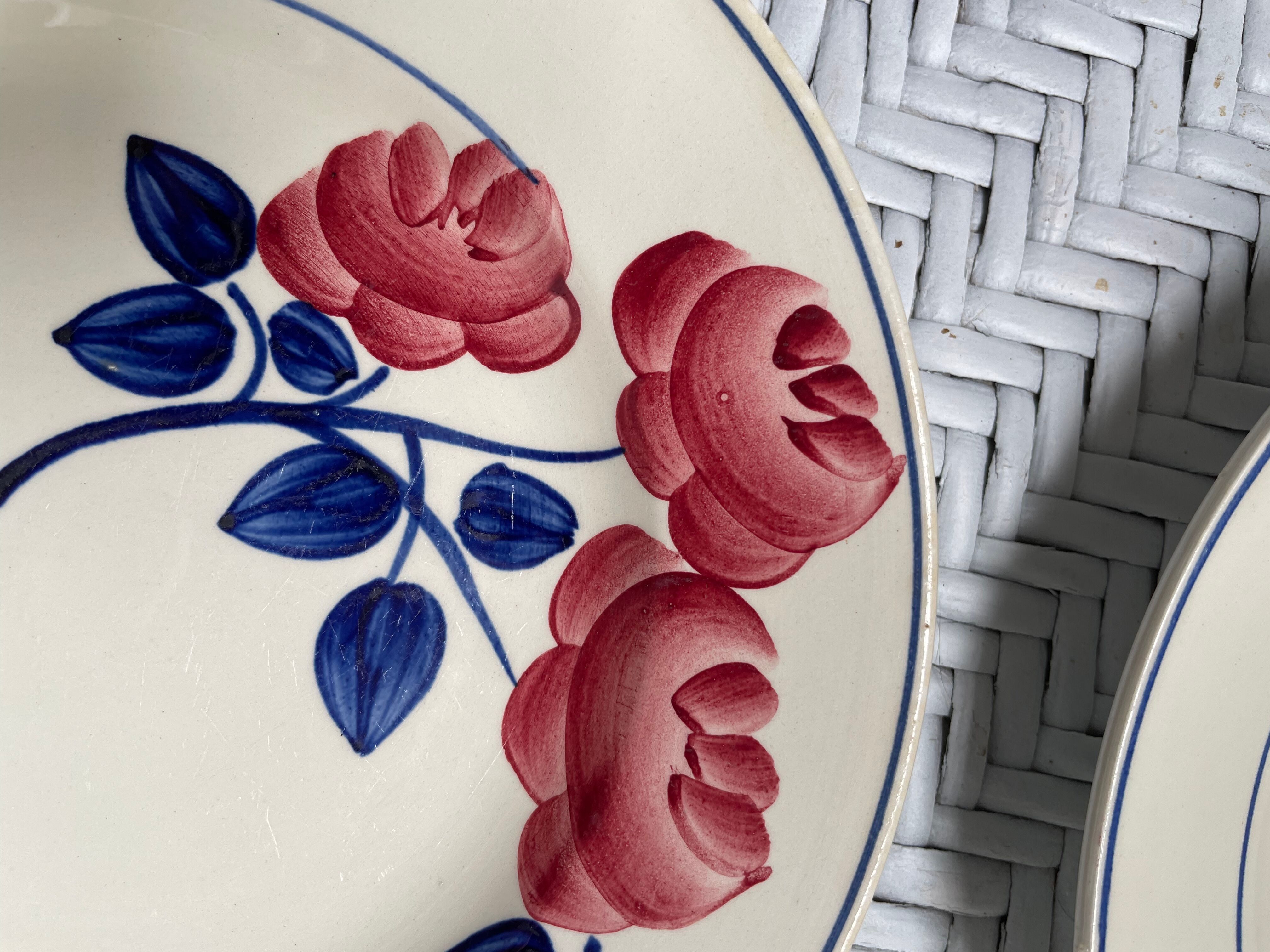 HBCM Rose Decorated Dessert Plates