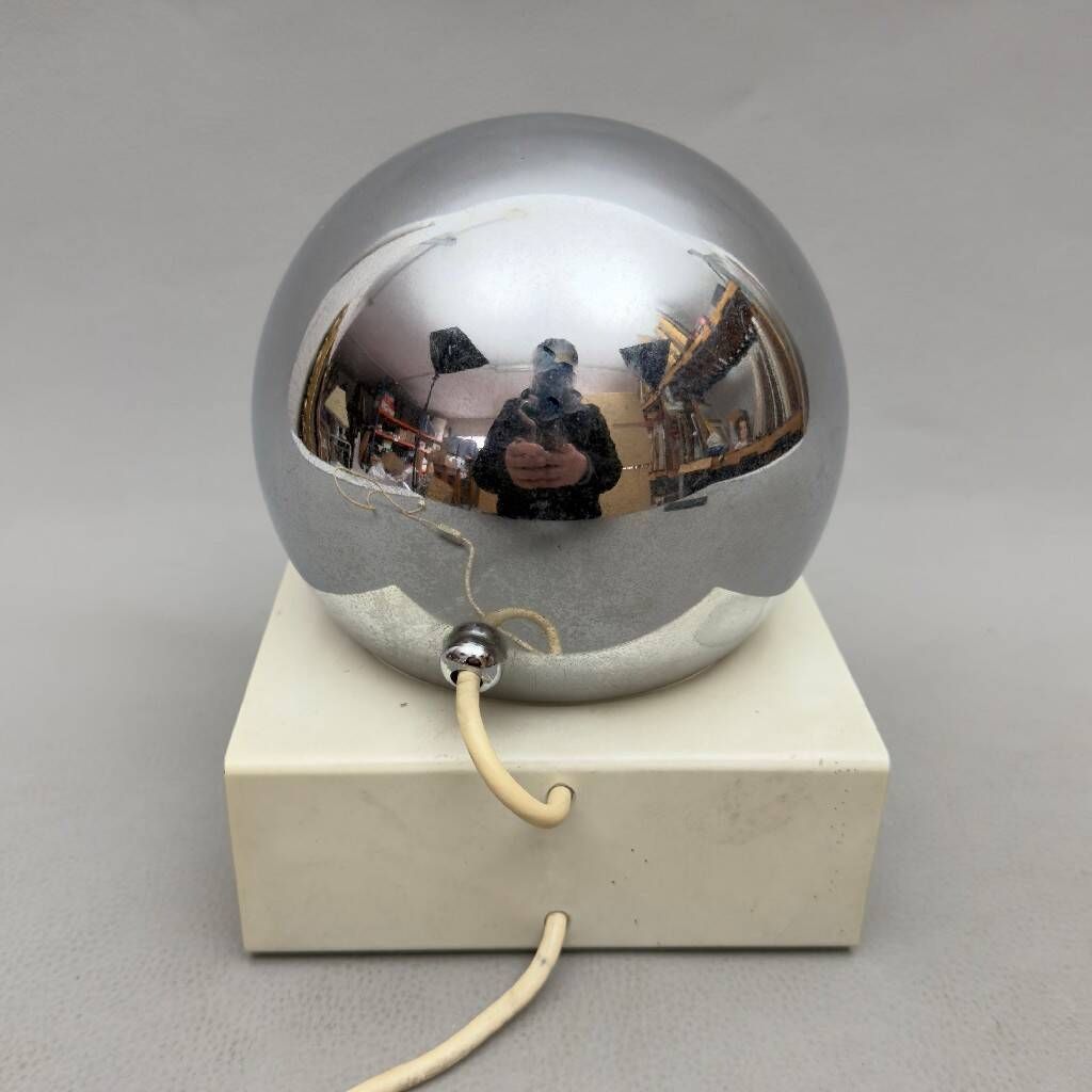 Orb Eye metal table lamp Goffredo Reggiani Space Age vintage 1970s
