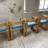 Set of 6 oak chairs with armrests Ate Van Apeldoorn