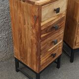 Pair of acacia bedside tables