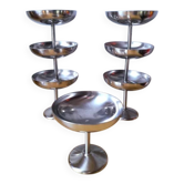 Set of ice cream or dessert bowls in stainless steel.