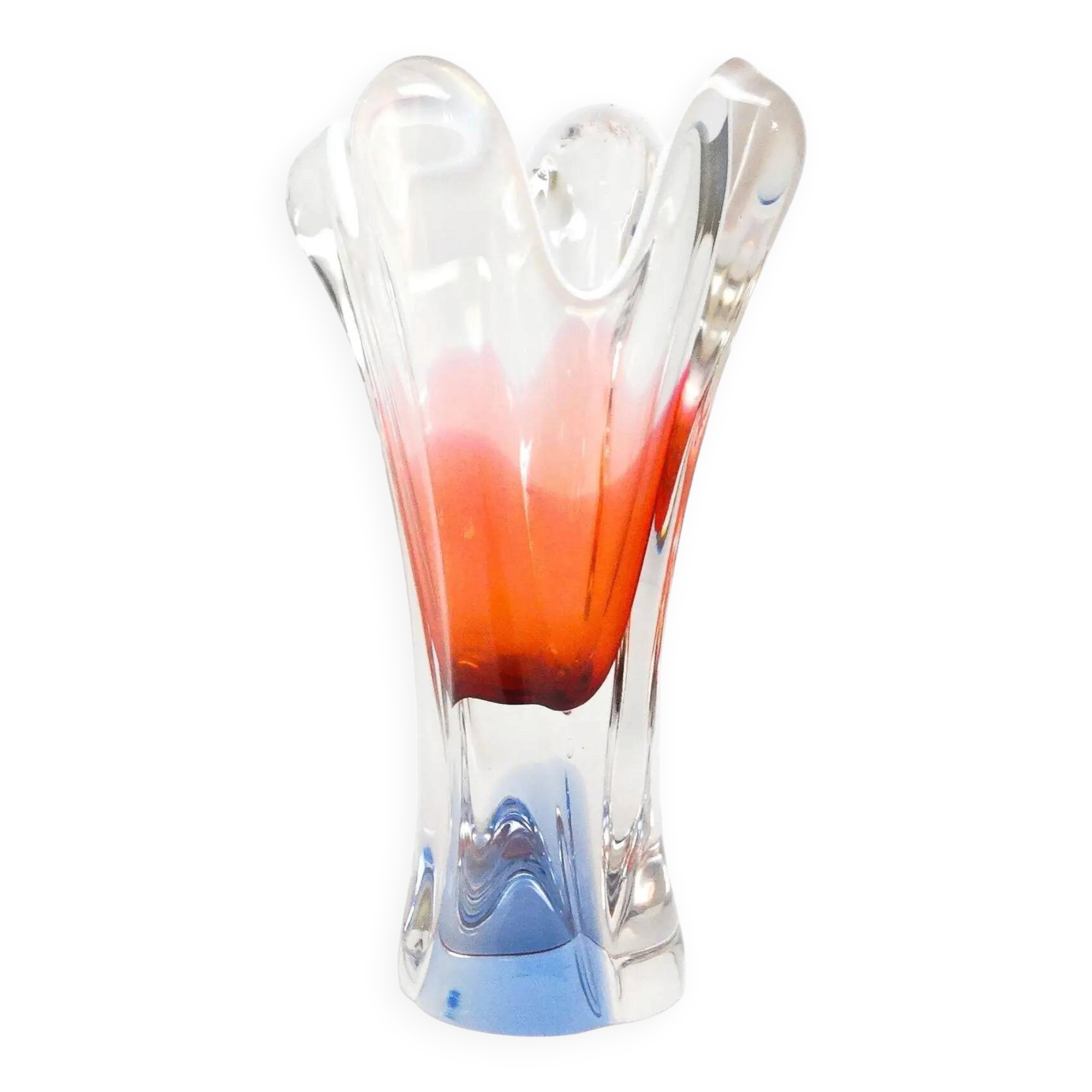 Mid-century modern vase, glass, designed by J. Hospodka, Czechoslovakia, 1960s