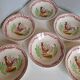 6 deep plates rooster Émile Tessier Malicorne