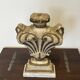 Decorative Element in Carved Wood on a Carrara Marble Base, Baroque I
