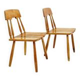 Pair of Carl-Gustav Boulogner chairs Produced by AB Bröderna Wigells stolfabrik - 1950s
