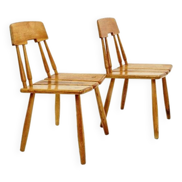 Pair of Carl-Gustav Boulogner chairs Produced by AB Bröderna Wigells stolfabrik - 1950s