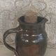 Carafe rafraîchissoir en céramique émaillée et bouchon en liège vintage
