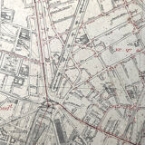 Old cardboard map of Paris - 11th Arrondissement