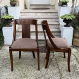 Pair of Empire style gondola chairs