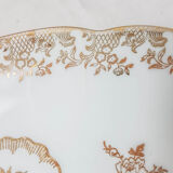 Lot de 4 assiettes plates Limoges FD Chauvigny blanc doré motif Rose