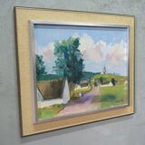 Axel Hamborn (1892-1971) Swedish modern landscape, 1960s, oil on canvas, framed
