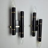 Pair of tubular wall lamps from Sciolari, Italy, 1970