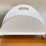 White Magazine Rack 1980s Design