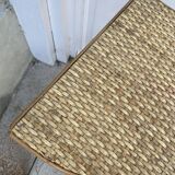 Vintage rattan corner shelf