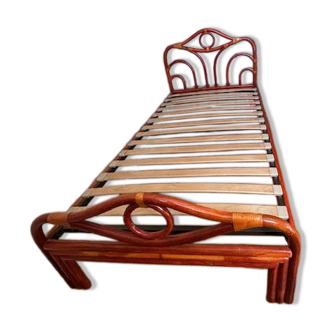 Maugrion rattan room - Roche Bobois - bed, chest of drawers and bedside table