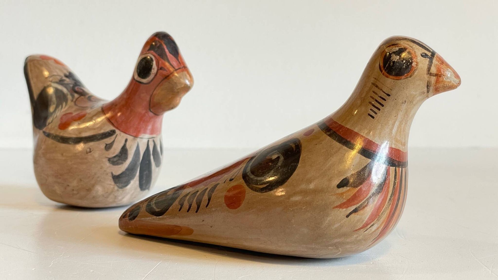 Couple OISEAUX Céramique MEXIQUE Vintage