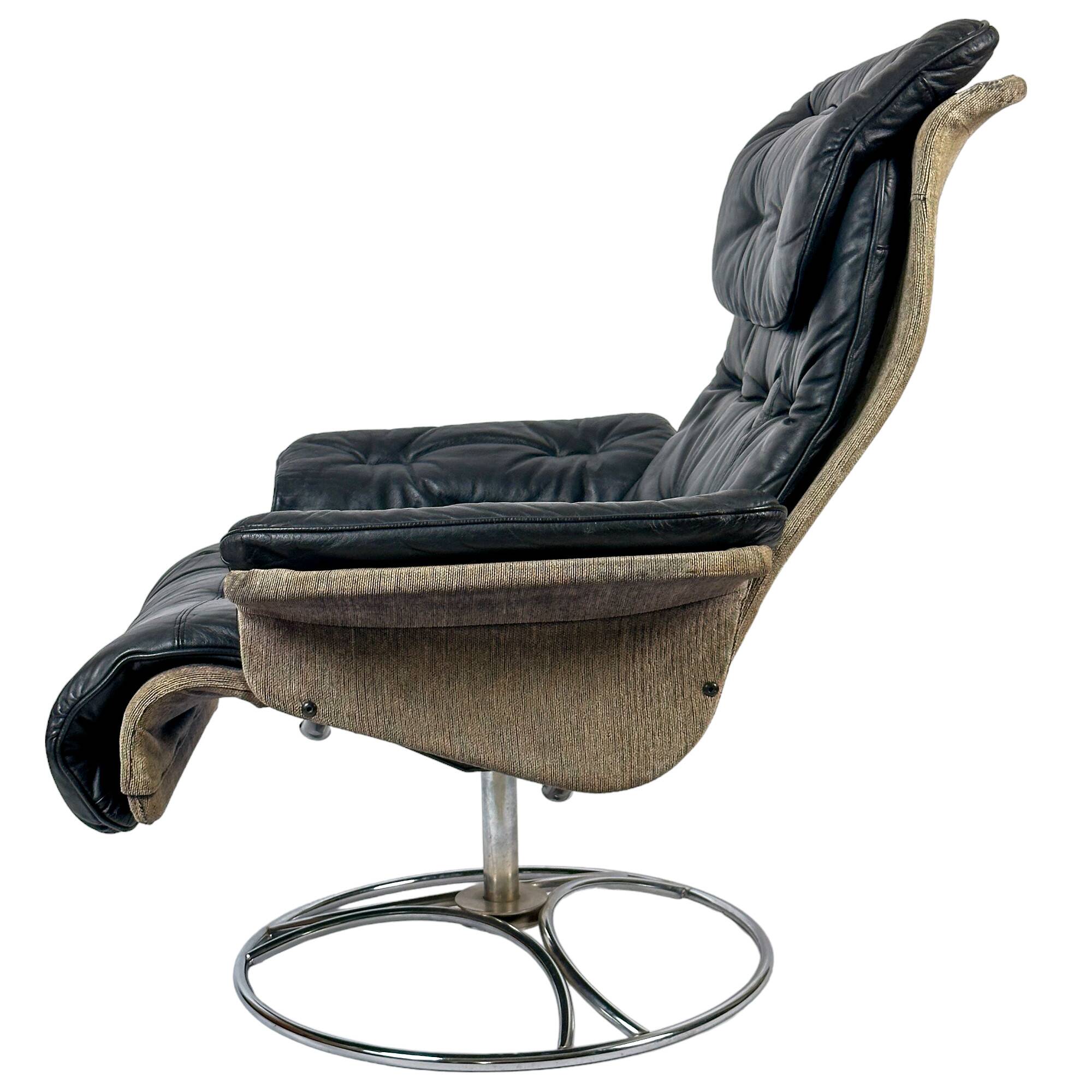 Authentic Söderbergs swivel lounge chair, made in Sweden - 1970s