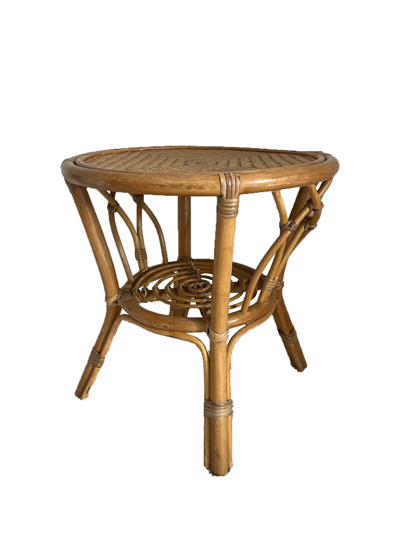 Rattan coffee table, bamboo