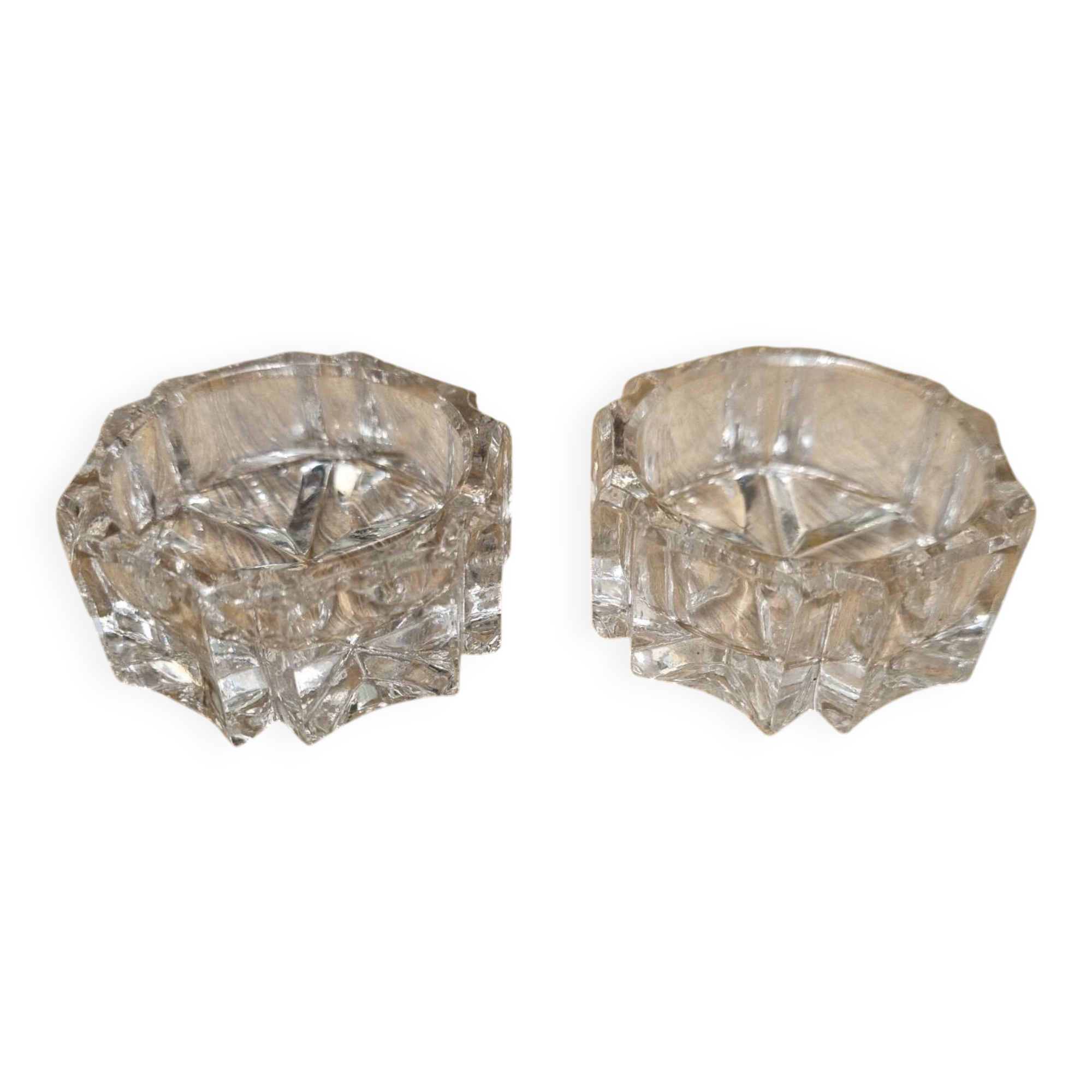 Vintage crystal salt cellars France