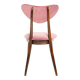 Chaise cœur en velours coton bordeaux violet milieu du siècle