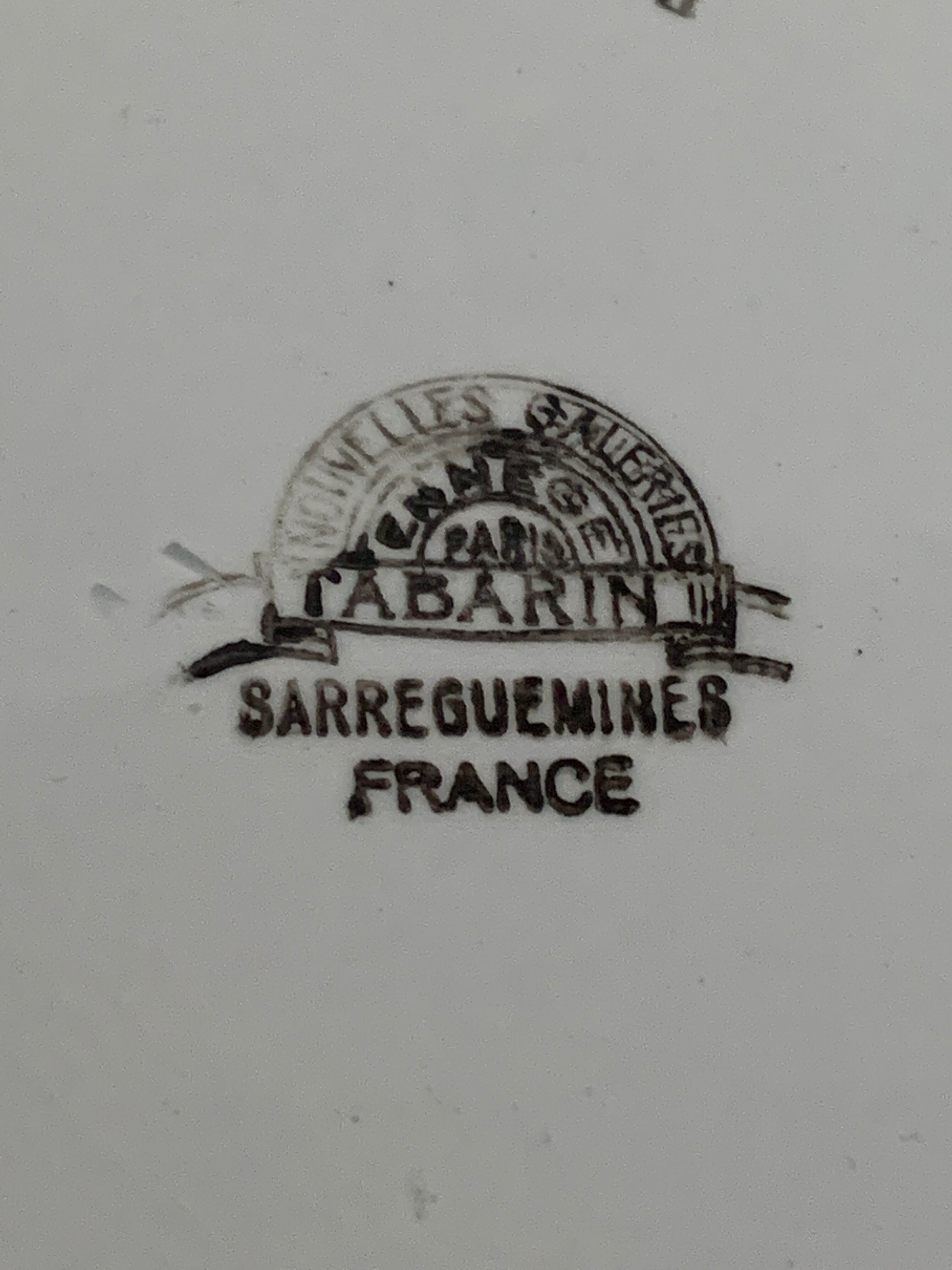 5 flat plates Sarreguemines, Tabarin model