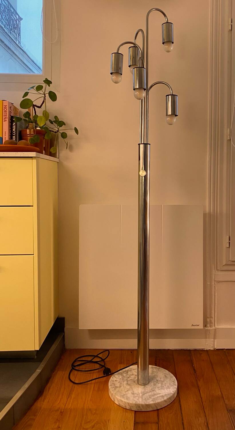 Vintage chrome floor lamp from the 70s