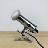 Targetti chrome metal spot light 70's, clamp lamp