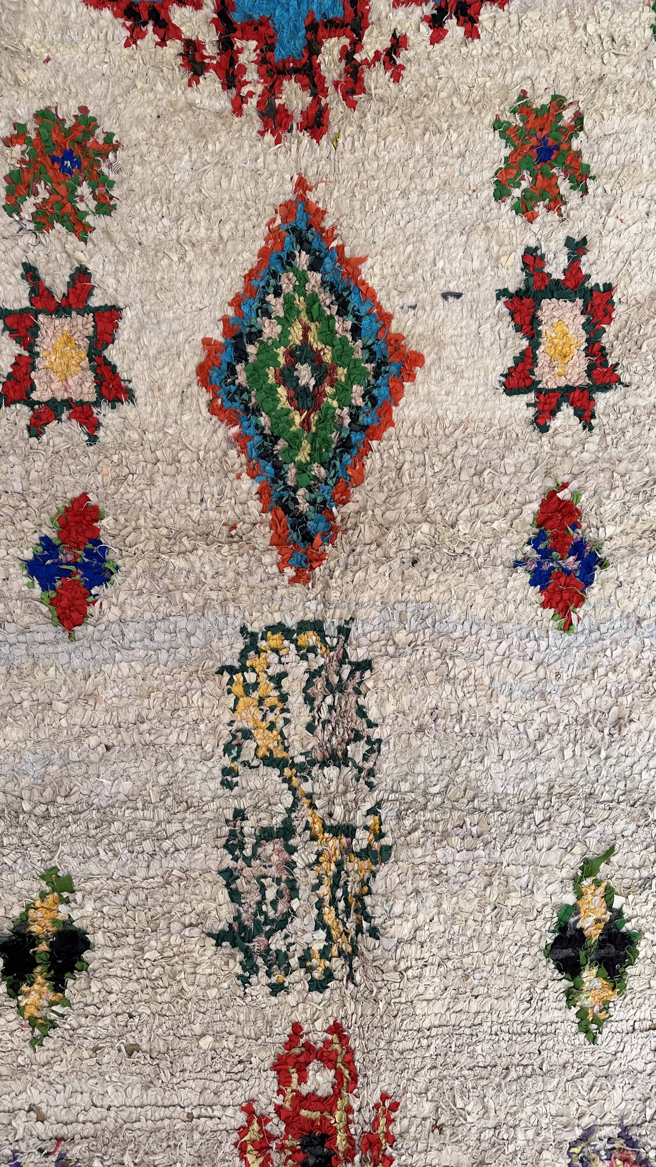 Colorful Boucherouite Berber rug - 119 x 224 cm