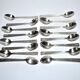 Lot de 16 cuillères à café moka Art Déco en métal argenté 12 cm