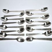 Set of 16 Art Deco silver-plated moka teaspoons 12 cm