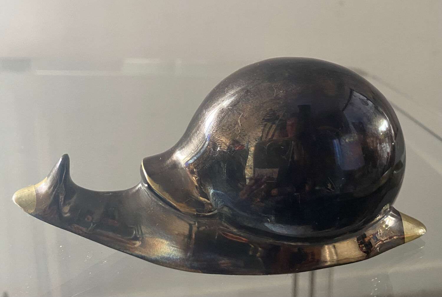 Vintage brass snail paperpress 70s